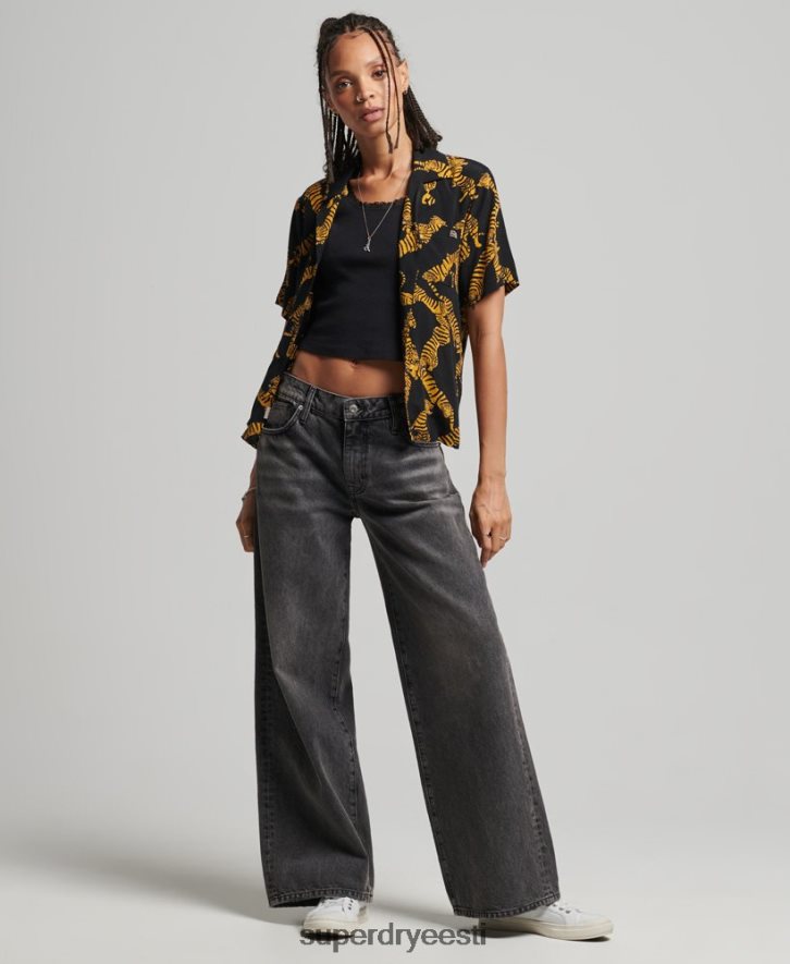 Superdry naised vintage revere särk B2LT43035 Riietus must