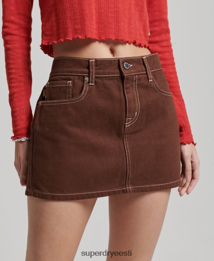 Superdry naised tööriiete miniseelik B2LT44115 Riietus pruun