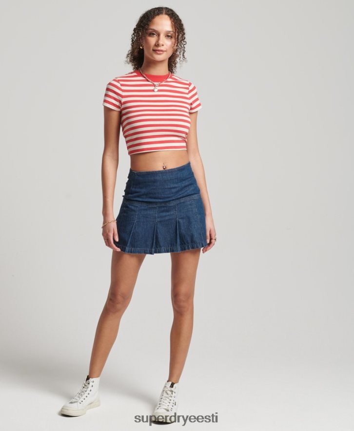 Superdry naised vintage denimvoldiga miniseelik B2LT46742 Riietus tumesinine