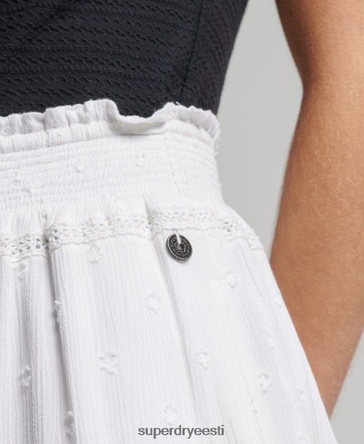 Superdry naised vintage pitsist miniseelik B2LT44133 Riietus valge