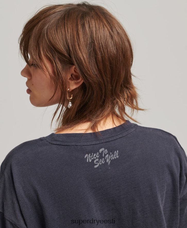 Superdry naised 90ndate logoga plaaster lahtiselt istuv T-särk B2LT42836 Riietus merevägi