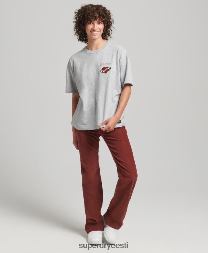 Superdry naised 90ndate logoga plaaster lahtiselt istuv T-särk B2LT46247 Riietus hall