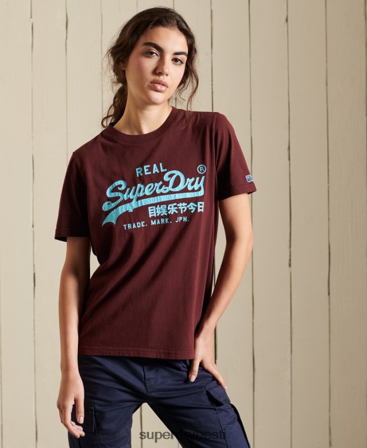 Superdry naised Vintage logoga Ameerika klassikaline T-särk B2LT42824 Riietus punane