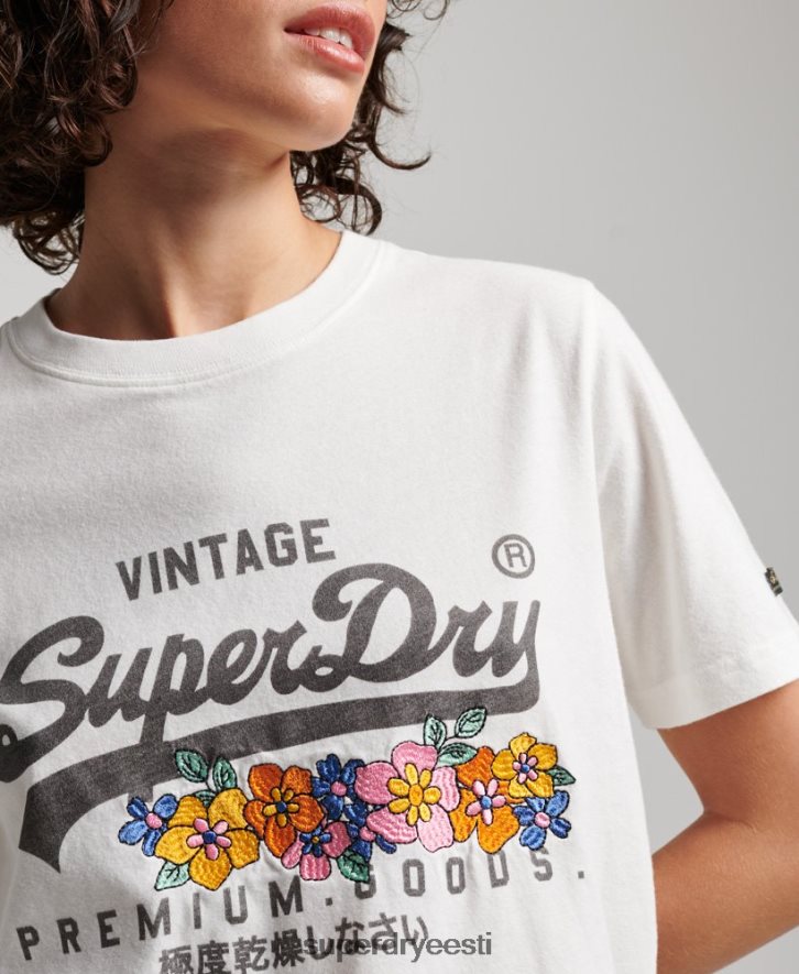 Superdry naised Vintage logoga esmaklassiline lilleline T-särk B2LT42684 Riietus kreem