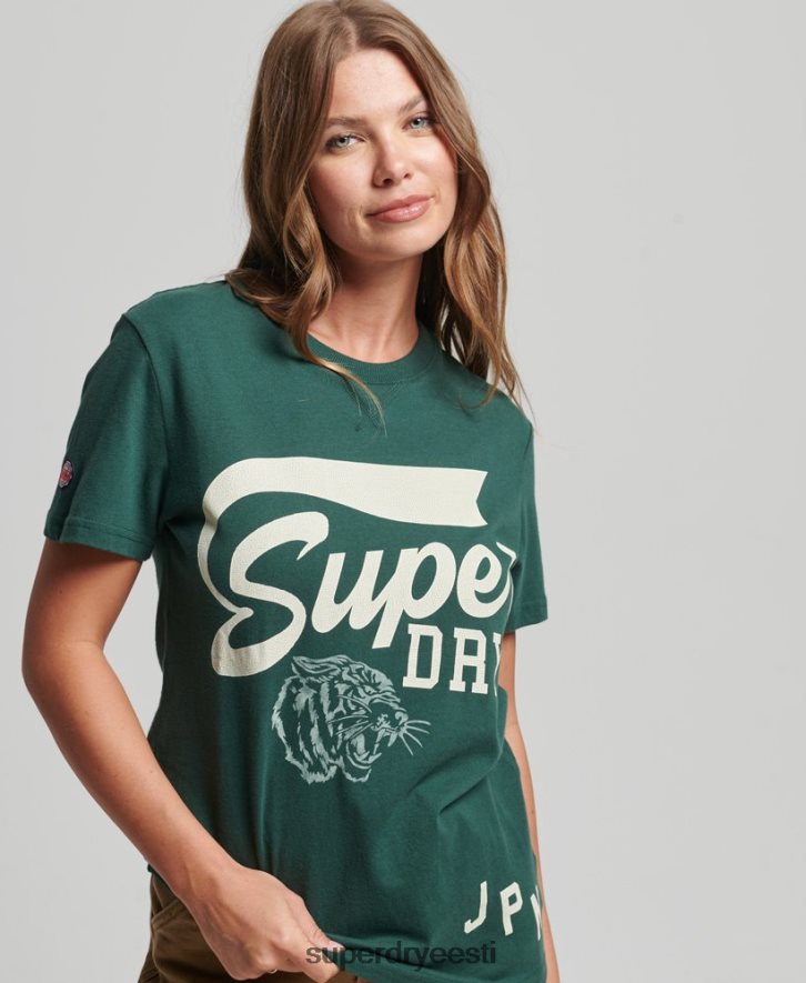 Superdry naised avara istmega kergejõustikuklassikaline T-särk B2LT46762 Riietus roheline