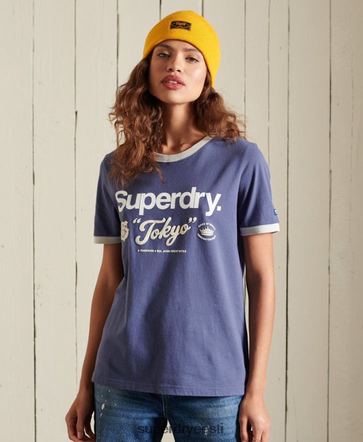 Superdry naised core logo ameerika klassika ringer T-särk B2LT46298 Riietus merevägi