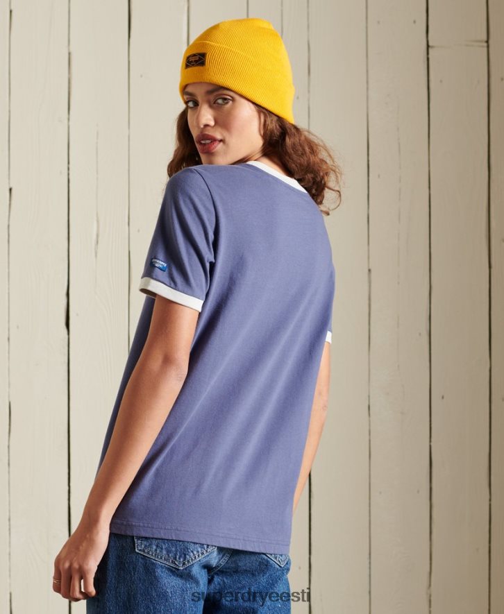 Superdry naised core logo ameerika klassika ringer T-särk B2LT46298 Riietus merevägi