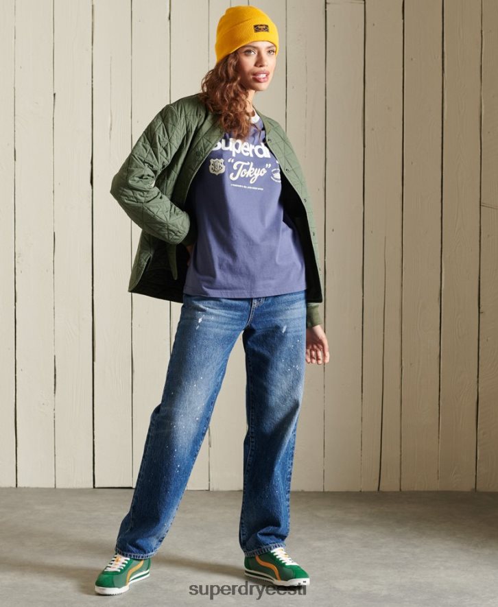 Superdry naised core logo ameerika klassika ringer T-särk B2LT46298 Riietus merevägi