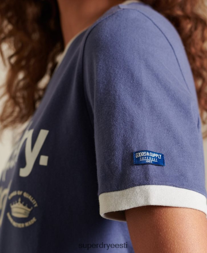 Superdry naised core logo ameerika klassika ringer T-särk B2LT46298 Riietus merevägi