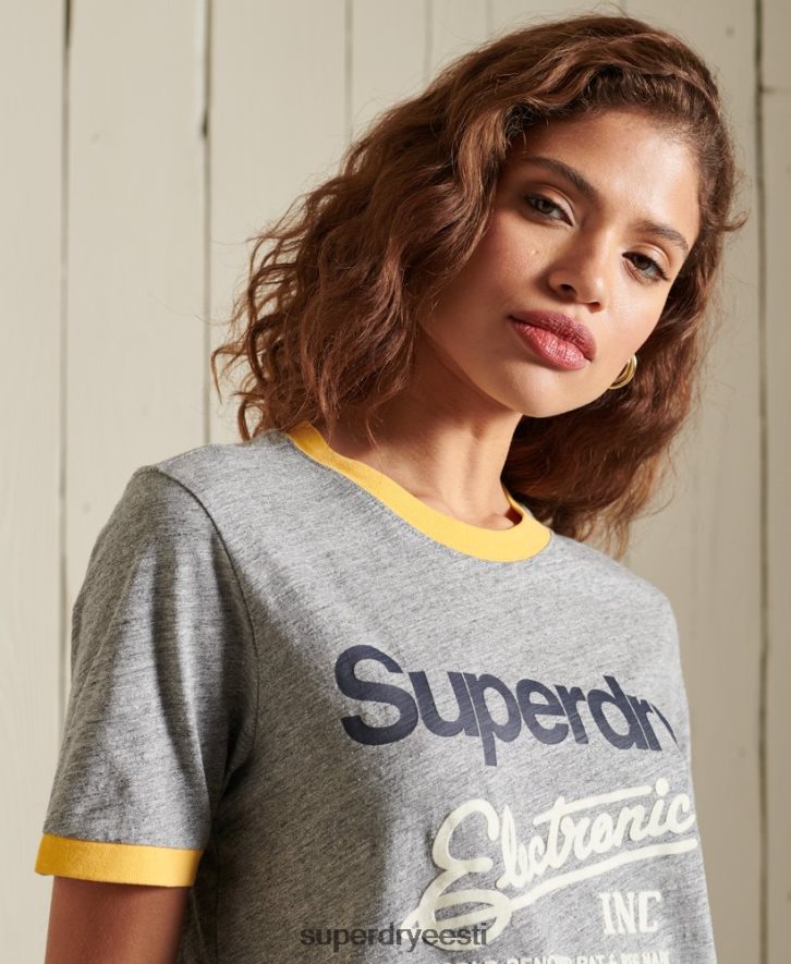 Superdry naised core logo ameerika klassika ringer T-särk B2LT46304 Riietus hall
