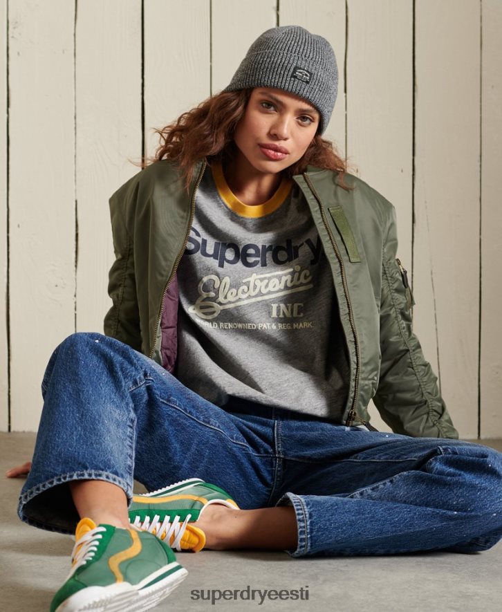 Superdry naised core logo ameerika klassika ringer T-särk B2LT46304 Riietus hall