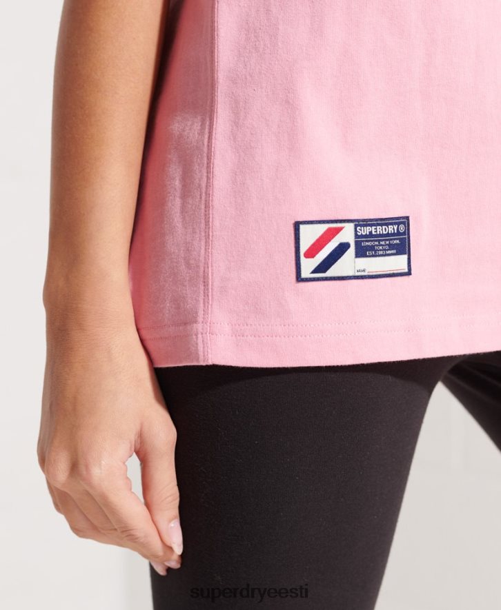 Superdry naised ettevõtte logoga särav t-särk B2LT46278 Riietus roosa