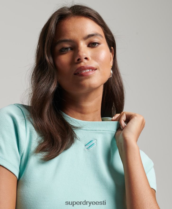 Superdry naised hädavajalik soonikuga crop t-särk B2LT46236 Riietus sinine