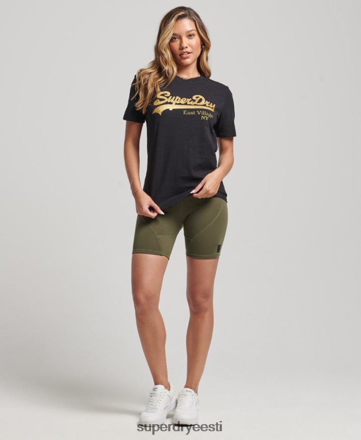 Superdry naised kaunistatud graafilise logoga T-särk B2LT46185 Riietus must