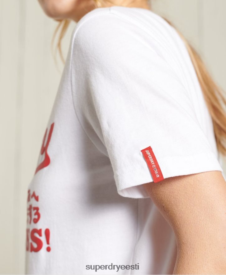 Superdry naised kollegiaalne Cali osariigi t-särk B2LT42834 Riietus valge