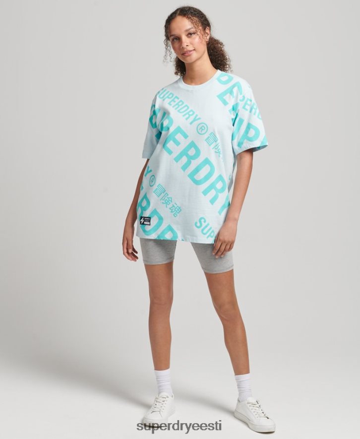 Superdry naised kood core logo üle kogu trükitud t-särgi B2LT42835 Riietus roheline