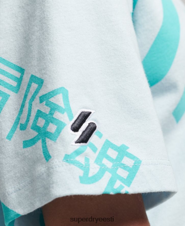 Superdry naised kood core logo üle kogu trükitud t-särgi B2LT42835 Riietus roheline