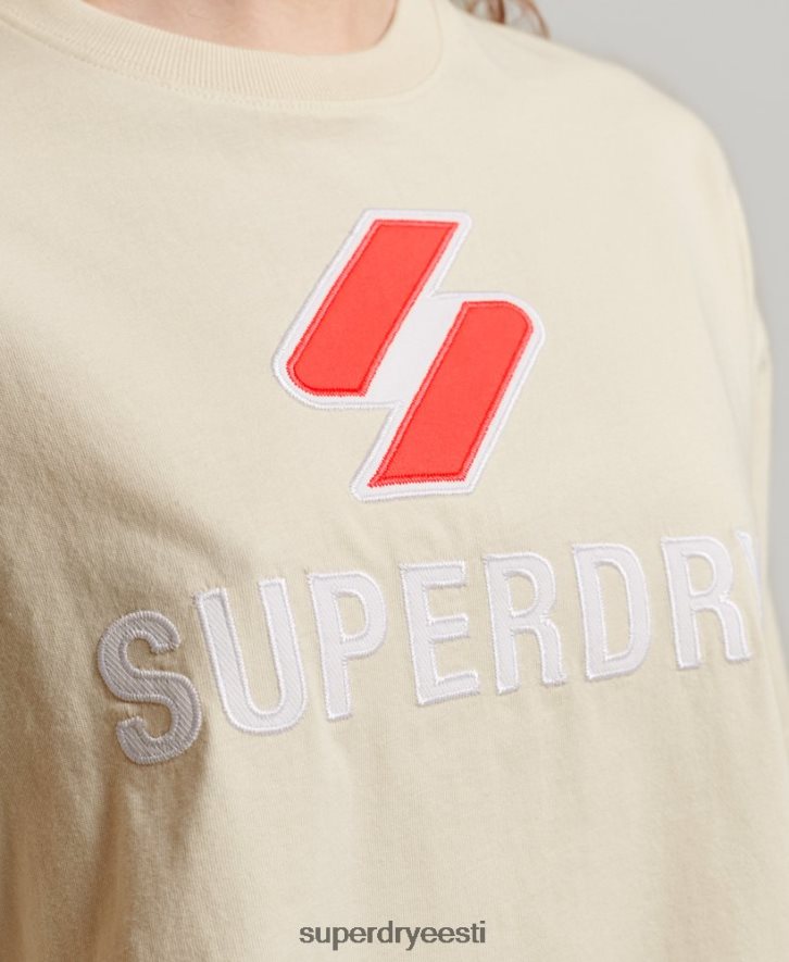 Superdry naised koodiga virnastatud boxy t-särk B2LT42776 Riietus kreem