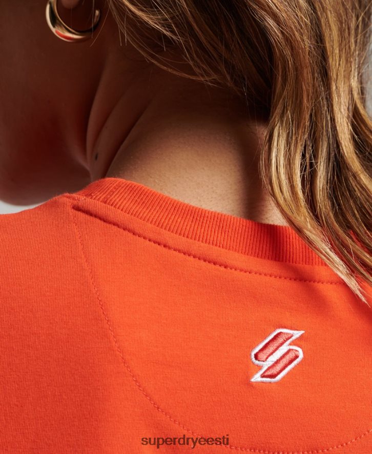 Superdry naised koodigraafikaga tikitud pisike T-särk B2LT42318 Riietus oranž