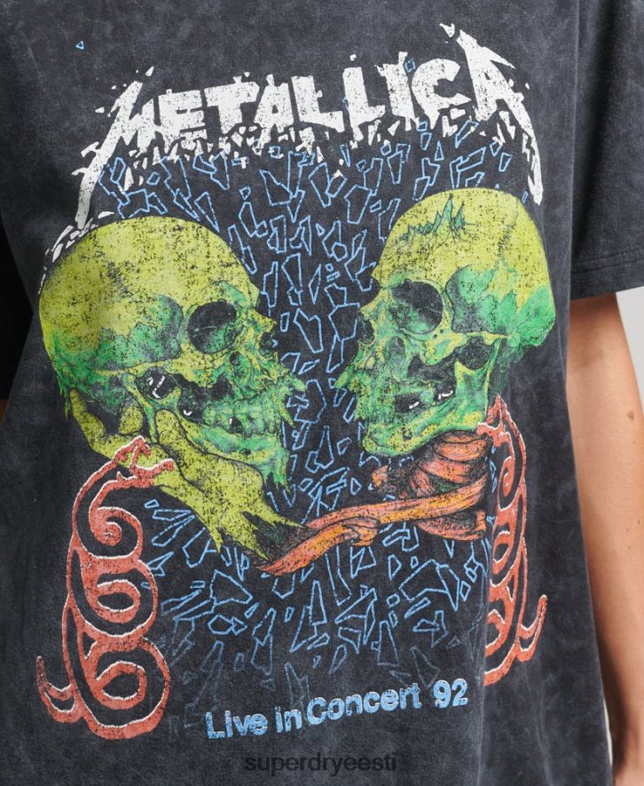 Superdry naised metallica limiteeritud väljaande bändi T-särk B2LT42855 Riietus must
