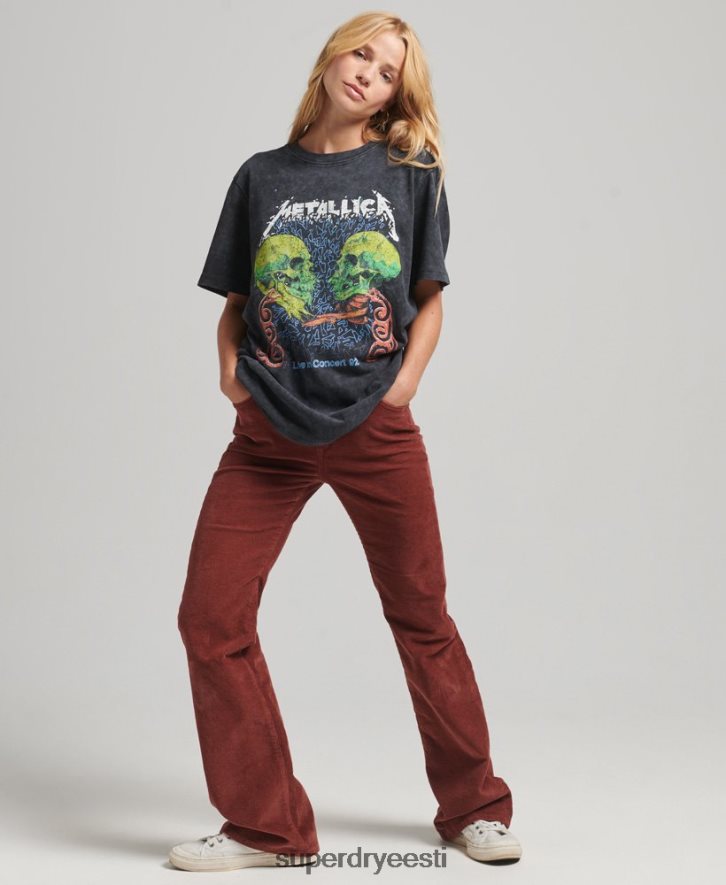 Superdry naised metallica limiteeritud väljaande bändi T-särk B2LT42855 Riietus must