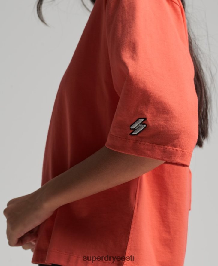 Superdry naised mikrologoga tikitud kastiga T-särk B2LT46264 Riietus korallid