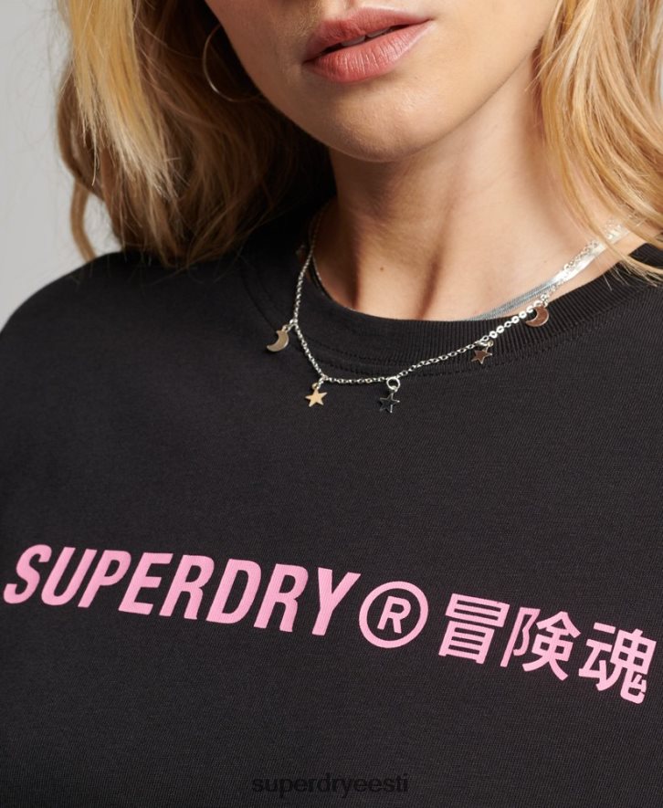 Superdry naised orgaanilisest puuvillast core sport T-särk B2LT42310 Riietus must