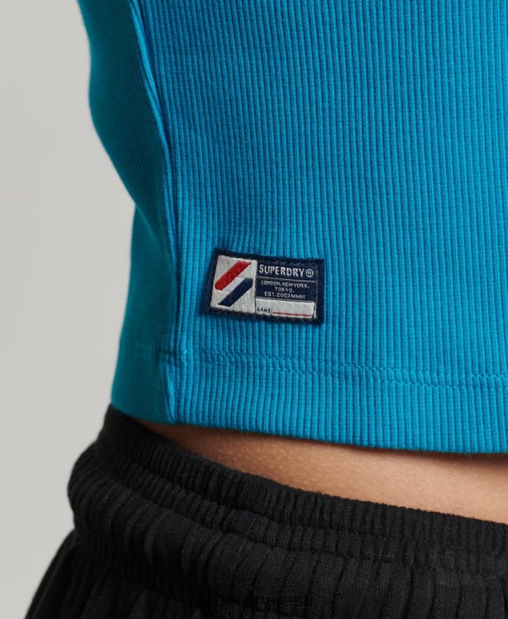 Superdry naised orgaanilisest puuvillast essentsiaalne liibuv crop t-särk B2LT42765 Riietus sinine