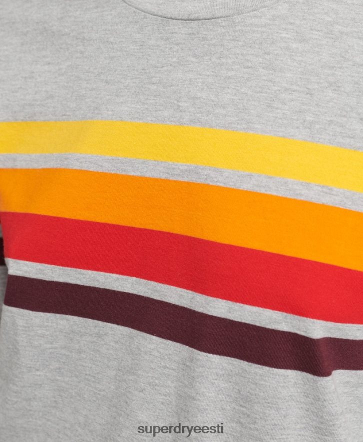 Superdry naised orgaanilisest puuvillast kalitriibuline 2.0 pikkade varrukatega topp B2LT46540 Riietus helehall