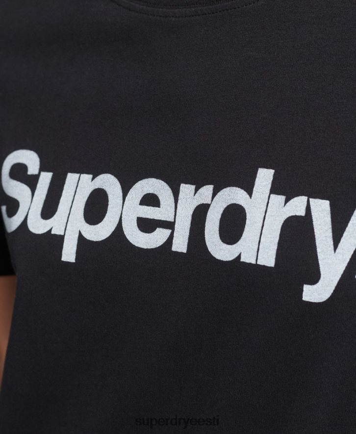 Superdry naised orgaanilisest puuvillast südamikuga logoga T-särk B2LT42793 Riietus must