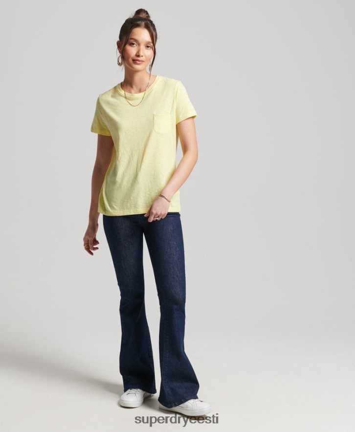 Superdry naised orgaanilisest puuvillast studios tasku t-särk B2LT46240 Riietus kollane