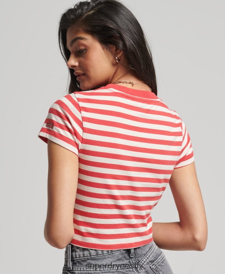 Superdry naised orgaanilisest puuvillast vintage crop t-särk B2LT46235 Riietus punane