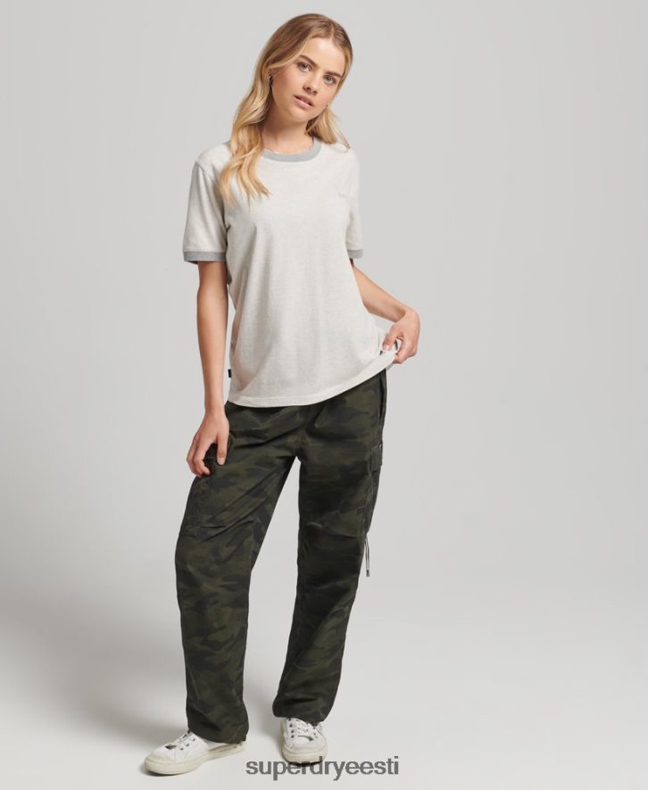 Superdry naised orgaanilisest puuvillast vintage logo ringer T-särk B2LT46196 Riietus helehall