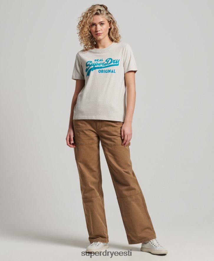 Superdry naised orgaanilisest puuvillast vintage logoga kollane t-särk B2LT42671 Riietus beež