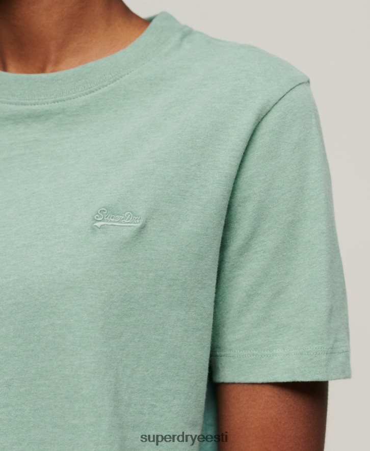 Superdry naised orgaanilisest puuvillast vintage logoga tikitud T-särk B2LT42250 Riietus roheline