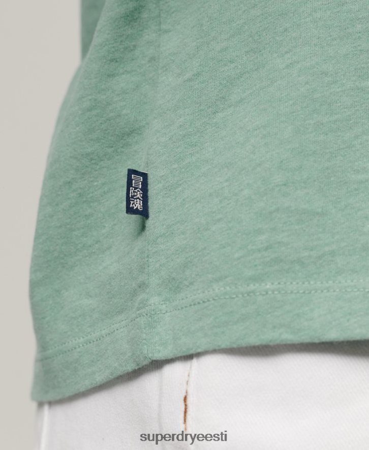 Superdry naised orgaanilisest puuvillast vintage logoga tikitud T-särk B2LT42250 Riietus roheline