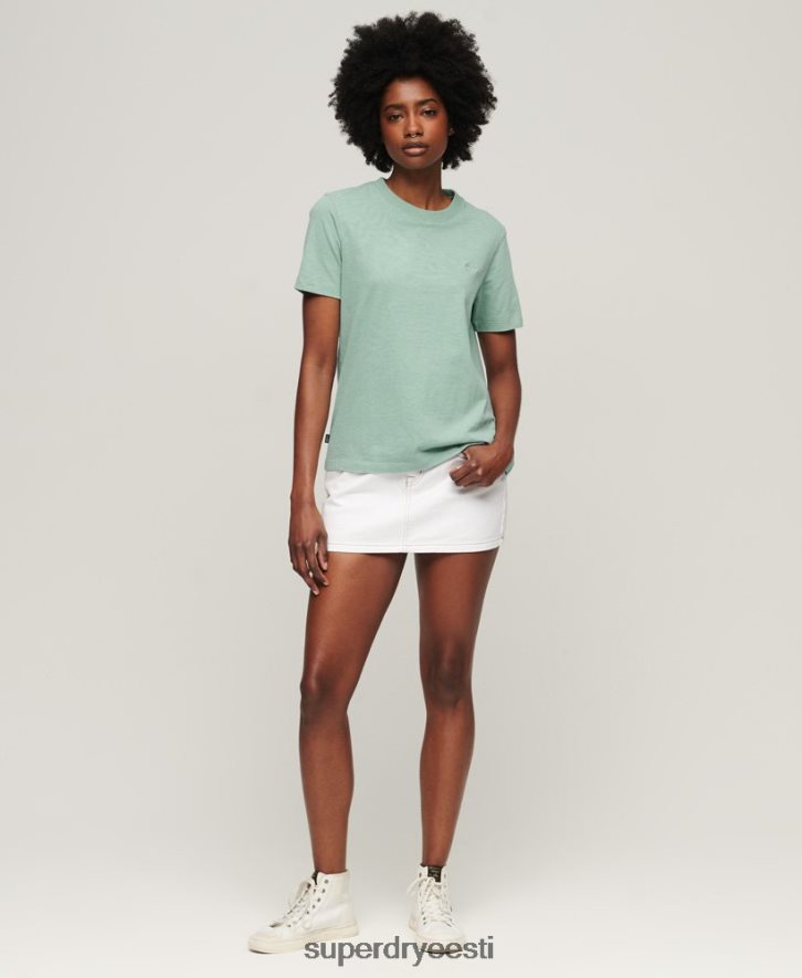 Superdry naised orgaanilisest puuvillast vintage logoga tikitud T-särk B2LT42250 Riietus roheline