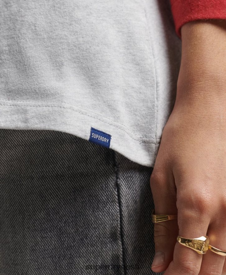 Superdry naised orgaanilisest puuvillast vintage poolvarrukatega pesapallitopp B2LT46646 Riietus hall