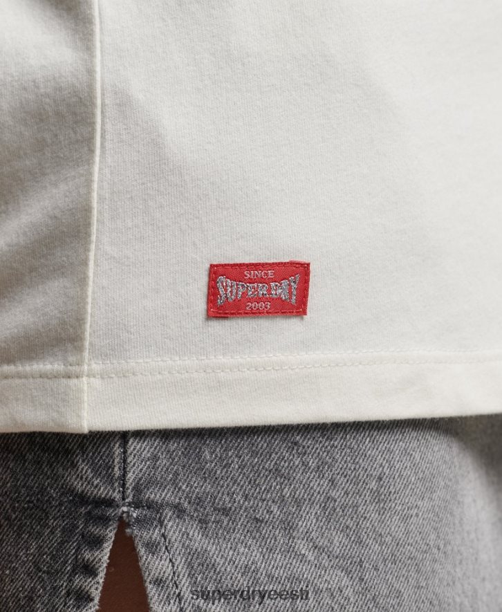 Superdry naised orgaanilisest puuvillast vintage stsenaariumiga kollegiaalne t-särk B2LT42291 Riietus valge