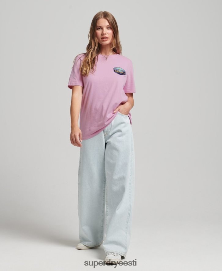 Superdry naised reisi t-särk B2LT46192 Riietus roosa
