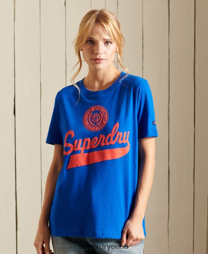 Superdry naised stsenaariumi stiilis kolledži T-särk B2LT42779 Riietus sinine