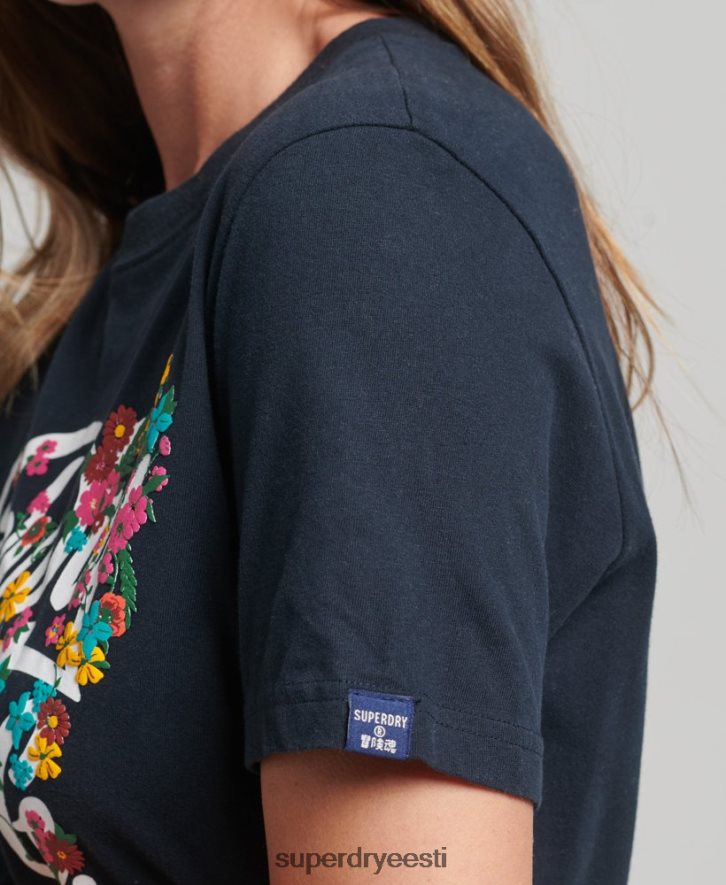 Superdry naised stsenaariumi stiilis lilleline T-särk B2LT46187 Riietus merevägi