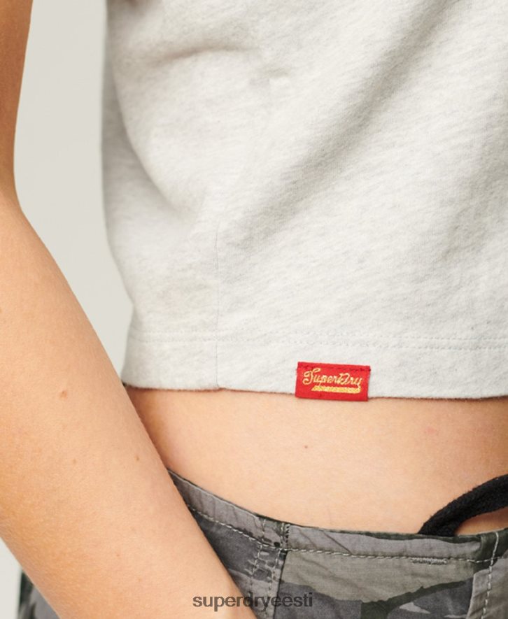 Superdry naised töörõivaste stsenaariumiga graafiline T-särk B2LT42115 Riietus helehall