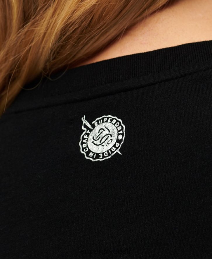 Superdry naised töörõivaste stsenaariumiga graafiline T-särk B2LT42122 Riietus must