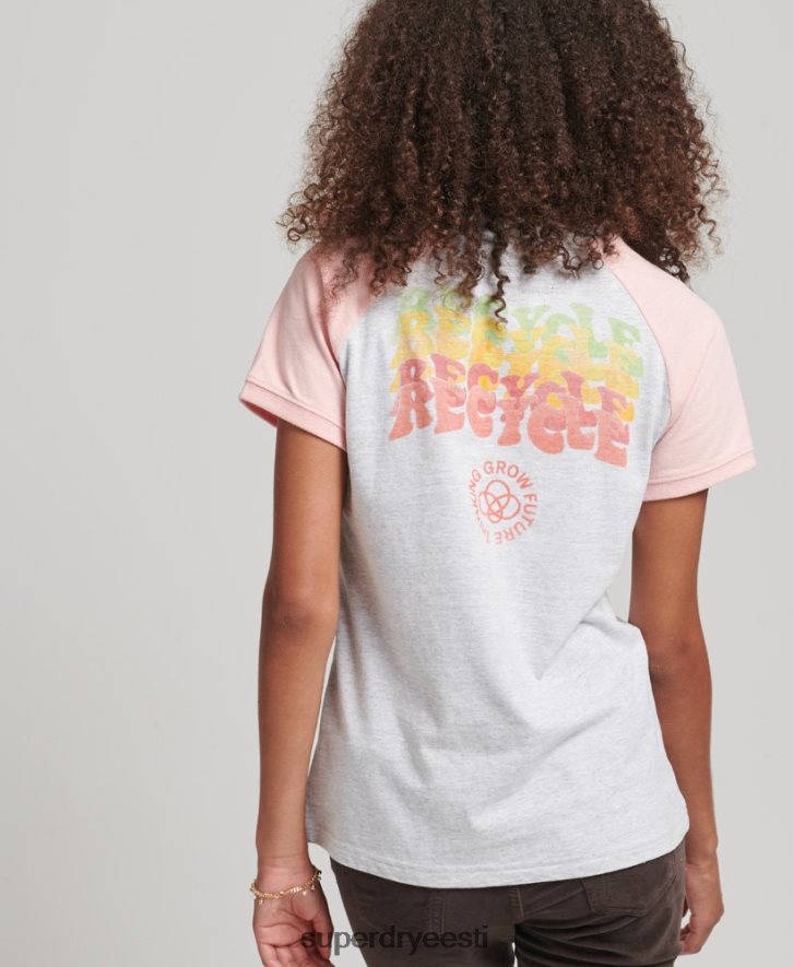 Superdry naised taaskasutatud raglaani T-särk B2LT46225 Riietus hall