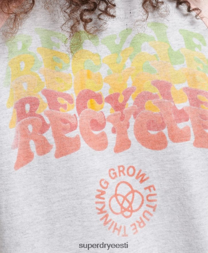 Superdry naised taaskasutatud raglaani T-särk B2LT46225 Riietus hall