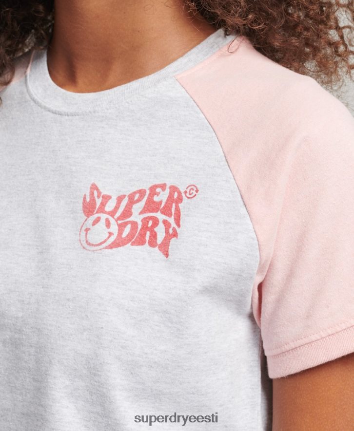 Superdry naised taaskasutatud raglaani T-särk B2LT46225 Riietus hall