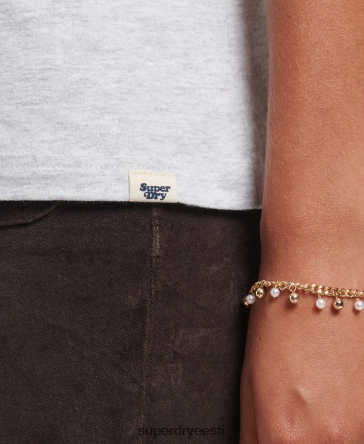 Superdry naised taaskasutatud raglaani T-särk B2LT46225 Riietus hall