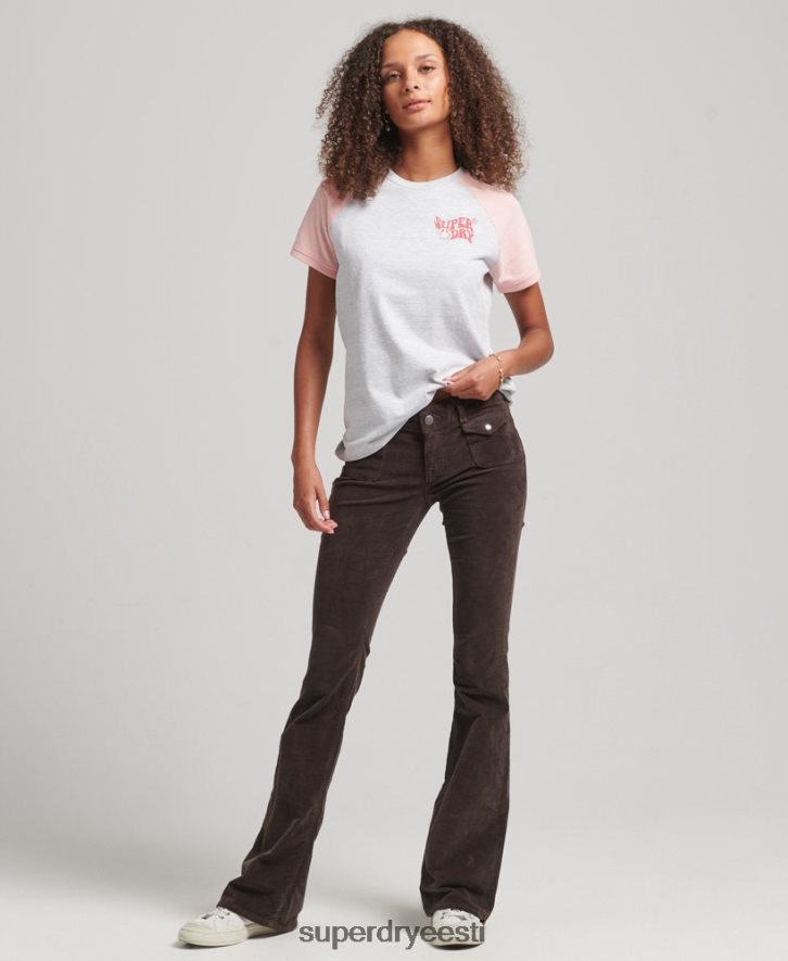 Superdry naised taaskasutatud raglaani T-särk B2LT46225 Riietus hall