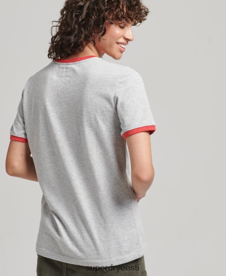 Superdry naised taaskasutatud ringeri t-särk B2LT46254 Riietus hall